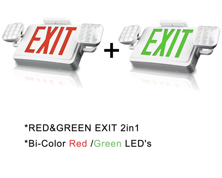 LED kafalarla jlec2bcw-bi-bi-color combo acil çıkış işareti