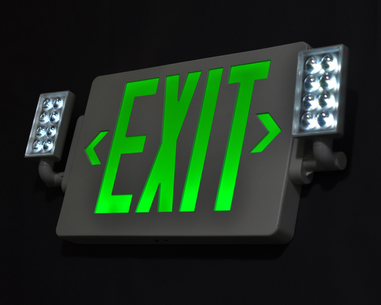 LED kafaları olan Jlecd2GW-Green Acil Ateş Çıkış Işıkları