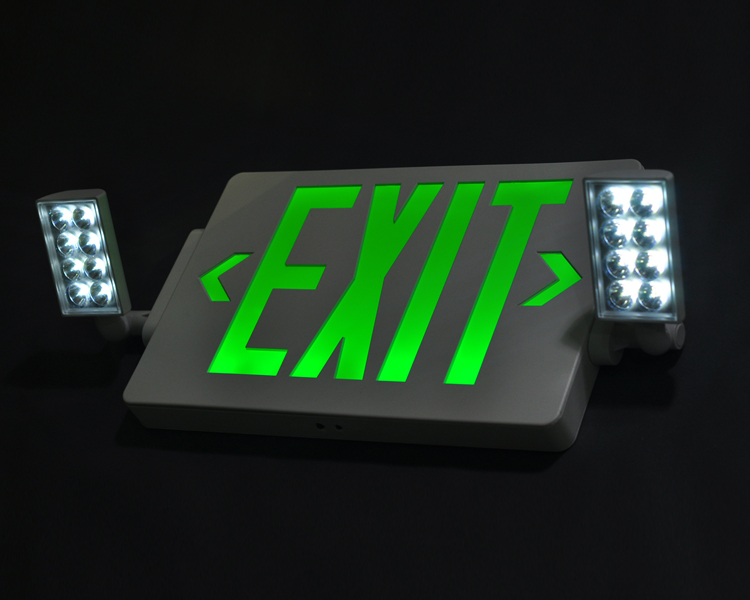 LED kafaları olan Jlecd2GW-Green Acil Ateş Çıkış Işıkları