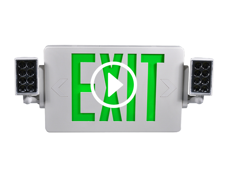 LED kafaları olan Jlecd2GW-Green Acil Ateş Çıkış Işıkları